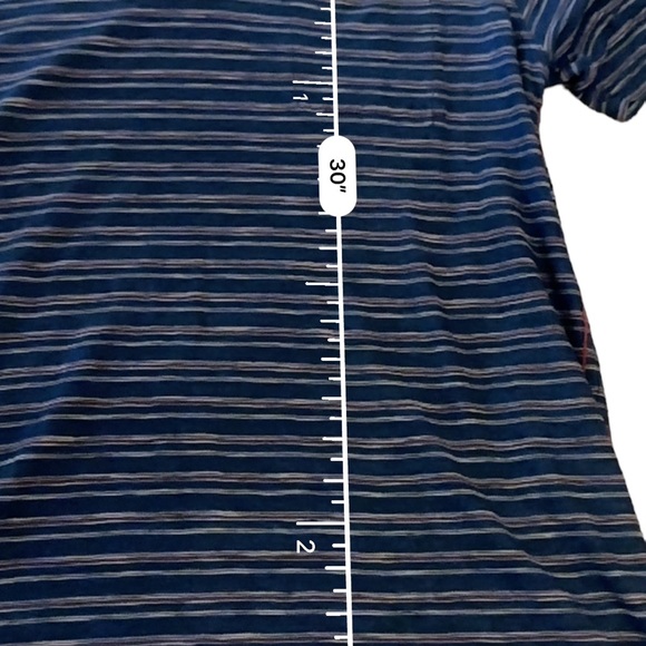 Tommy Bahama Men's Blue Striped Short Sleeve Quarter Button Shirt Size Large - Picture 3 of 6